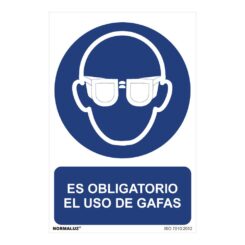 Sinal "es obligatorio EL USO de gafas" (PVC 0,7mm) 30x40cm normaluz