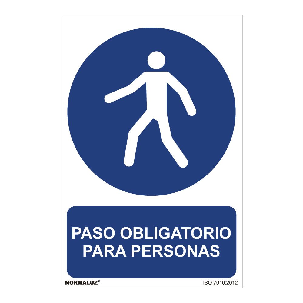 Sinal "paso obligatorio para personas" (PVC 0,7mm) 30x40cm normaluz
