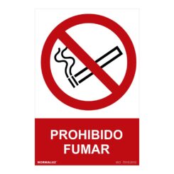 Sinal "prohibido fumar" (PVC 0,7mm) 30x40cm normaluz