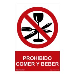 Sinal proibido "proibido comer Y beber" (PVC 0.7mm) 30x40cm