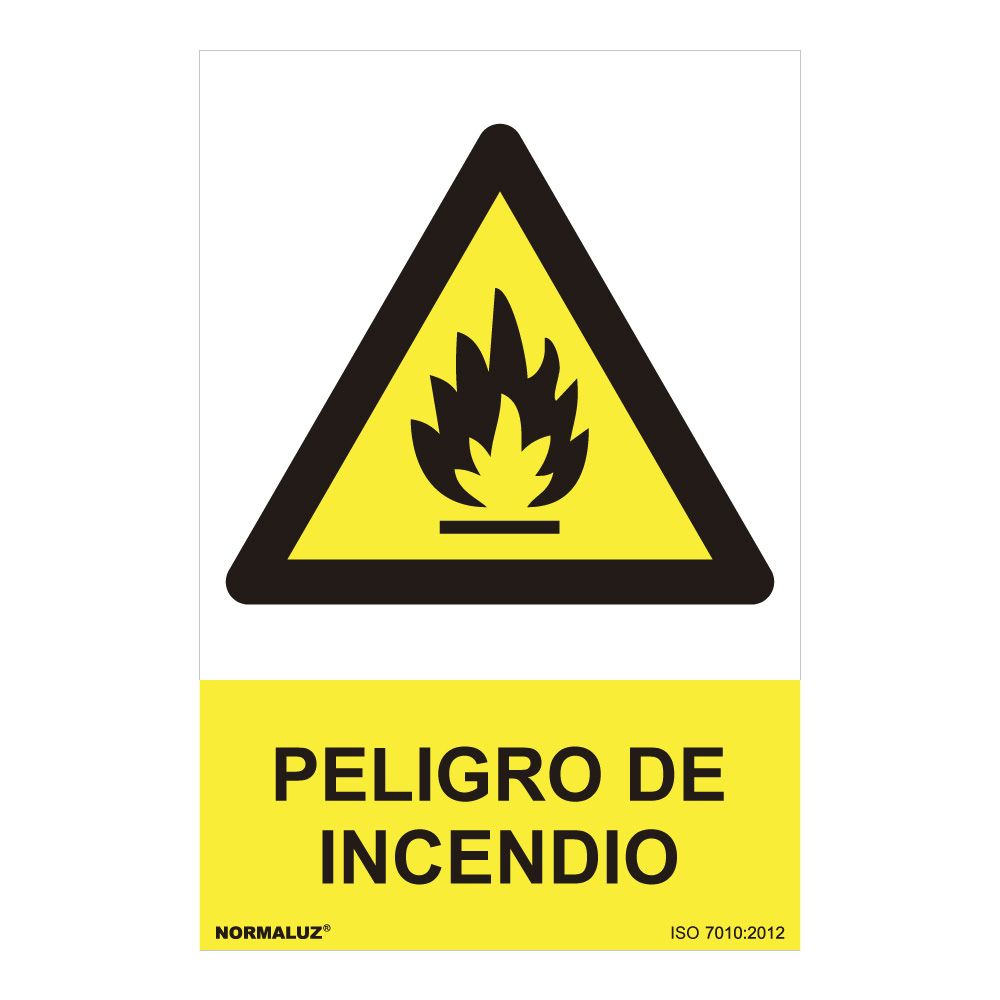 Sinal perigo "peligro de incendio" (PVC 0.7mm) 30x40cm normaluz