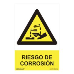 Sinal perigo "riesgo de corrosion" (PVC 0.7mm) 30x40cm normaluz