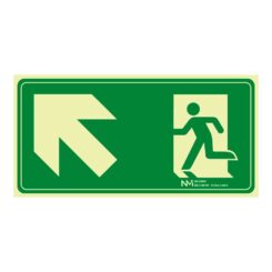 Sinal evacuação escadas acima à esquerda PVC 0,7mm classe B 32x16cm B11151 normaluz