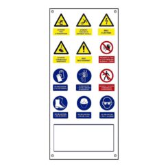 Cartaz de obra múltiplo vertical, lona, catalão, 500x1100 mm normaluz