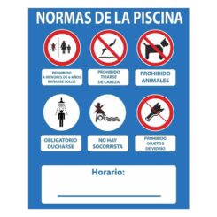 Sinal normas piscina PVC 0,4mm 500x400mm normaluz
