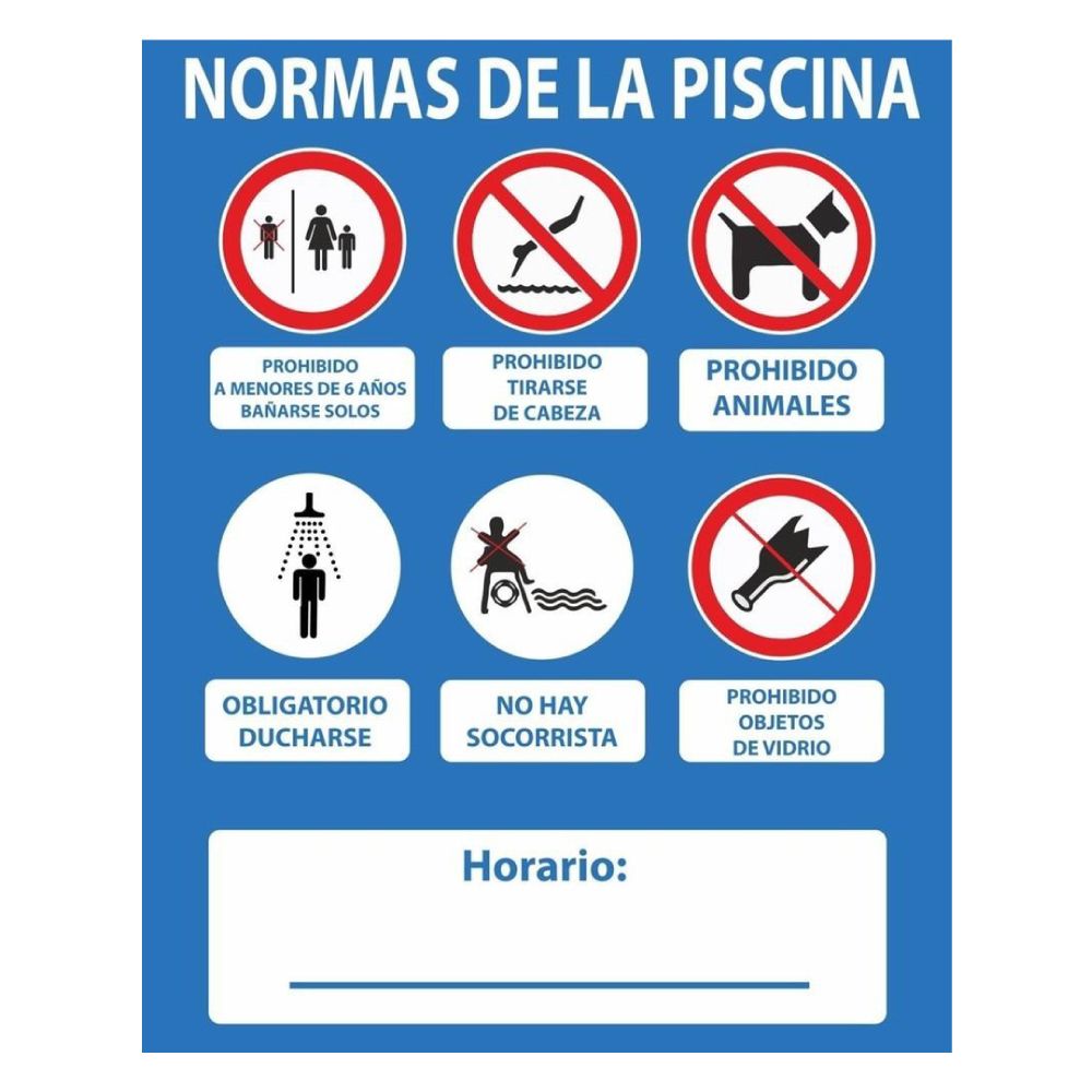 Sinal normas piscina PVC 0,4mm 500x400mm normaluz