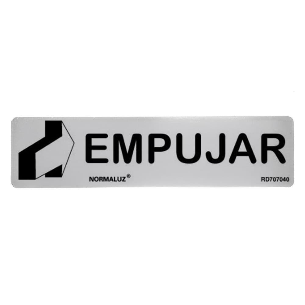 Sinal informativo "empujar", adesivo INOX 0,8 mm, 5 x 20 cm