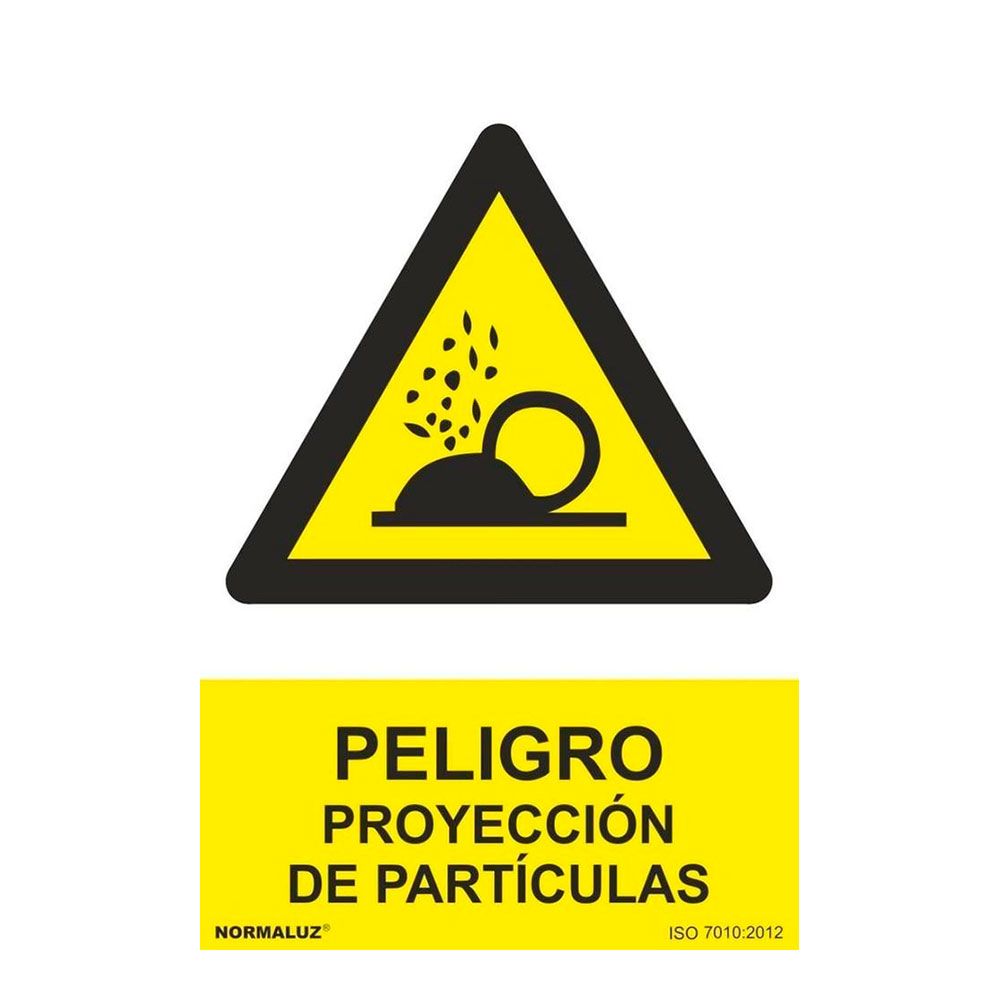 Sinal "peligro proyección de partículas", PVC, 21 x 30 cm