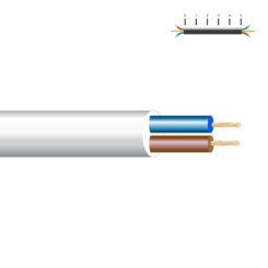 SEDILES Mangueira tubular h03vv-f 2 x 0,50 mm², branco euro/m