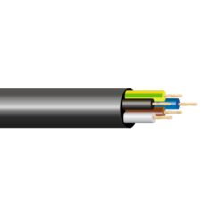 Cabo elétrico 5x0,75mm 50V preto euro/m 100m