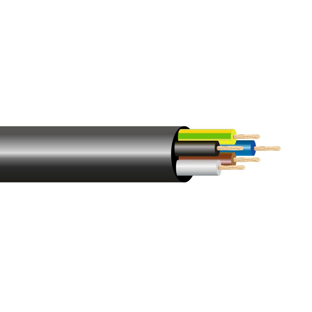 Cabo elétrico 6x0,75mm 50V preto euro/m 100m
