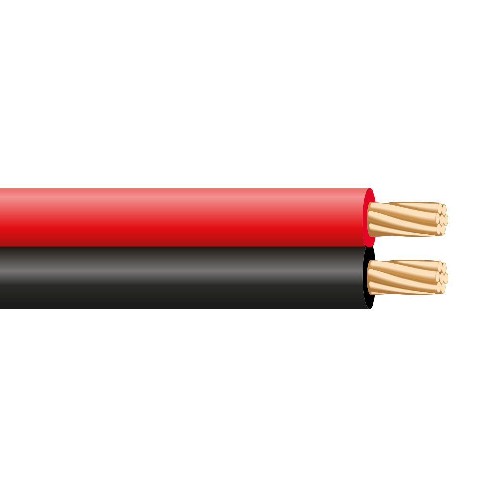 Cabo paralelo vermelho e preto áudio 2 x 1,50 mm 48V lszh 100m