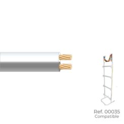 SEDILES Cabo paralelo de áudio branco e cinza 2 x 0,75 mm euro/m (bobina pequena ø180x60mm)