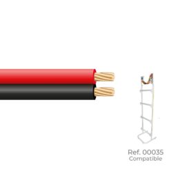 Cabo paralelo vermelho e preto áudio 2 x 1,00 mm euro/m (bobina pequena Ø200x60mm)