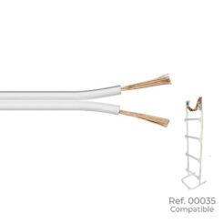 Cabo paralelo branco e cinza áudio 2 x 1,50 mm euro/m (bobina pequena Ø200x80mm)