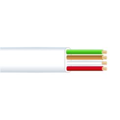 EDM Cabo telefônico plano 4 vias branco euro/m