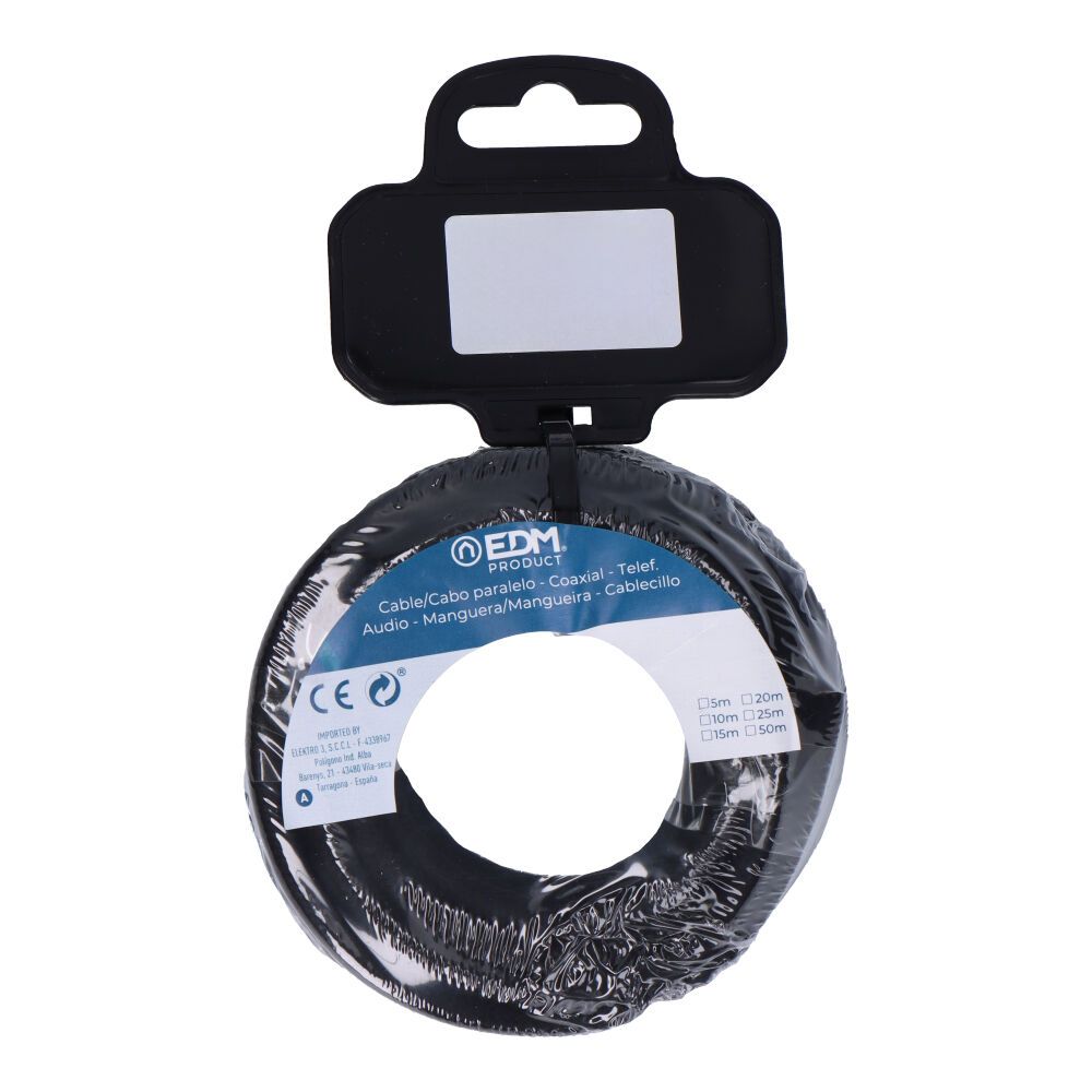Carretel de cabo cordão tubular H03VV-F 2 x 0,75 mm² preto, 5 m - Image 2