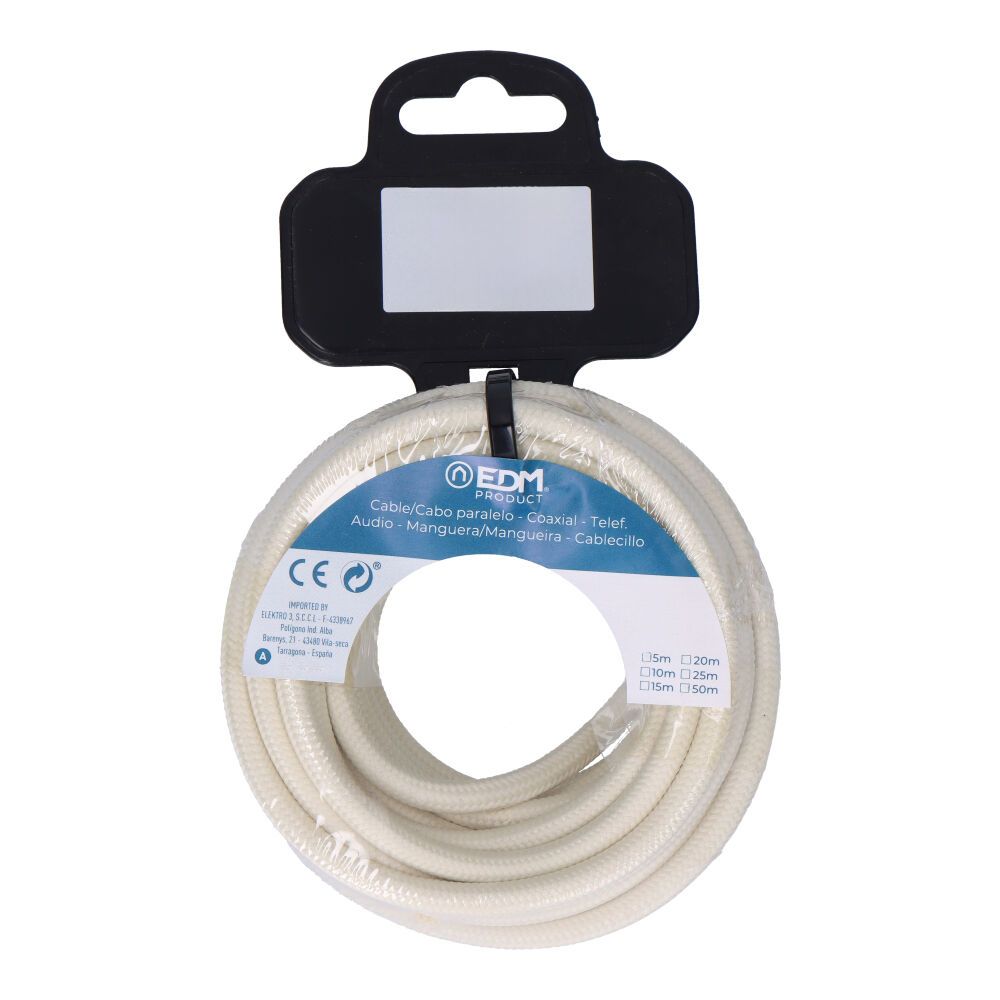 Carretel de cabo cordão tubular H03VV-F 2 x 0,75 mm² algodão, 5 m - Image 2