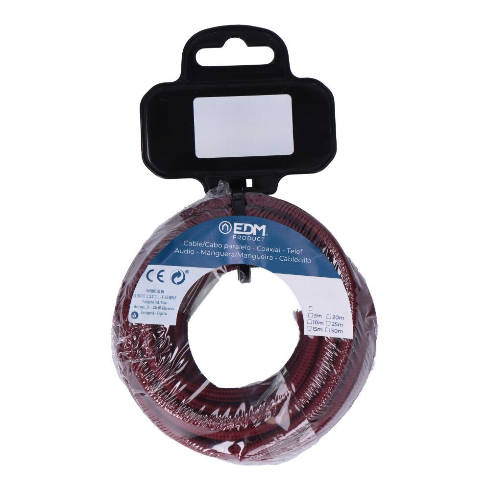 Carretel de cabo cordão tubular H03VV-F 2 x 0,75 mm² vinho, 5 m - Image 2
