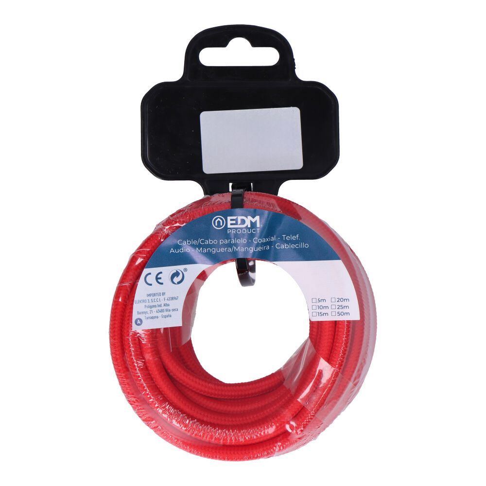 Carretel de cabo cordão tubular H03VV-F 2 x 0,75 mm² vermelho, 5 m - Image 2