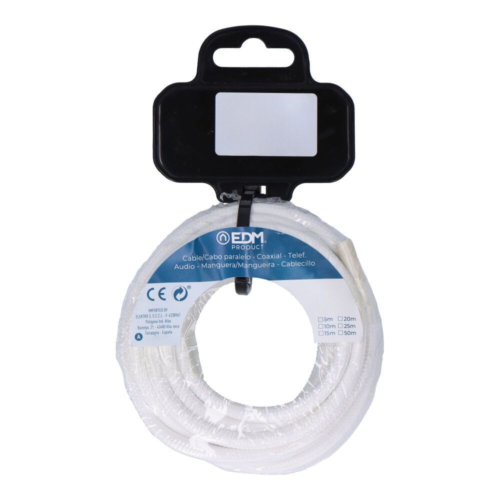 Carretel de cabo cordão tubular H03VV-F 2 x 0,75 mm² branco, 5 m - Image 2