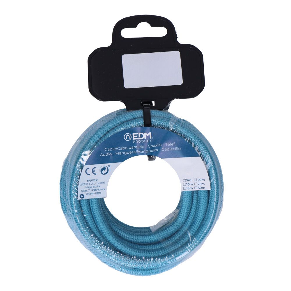 Carretel de cabo cordão tubular H03VV-F 2 x 0,75 mm² azul claro, 5 m - Image 2