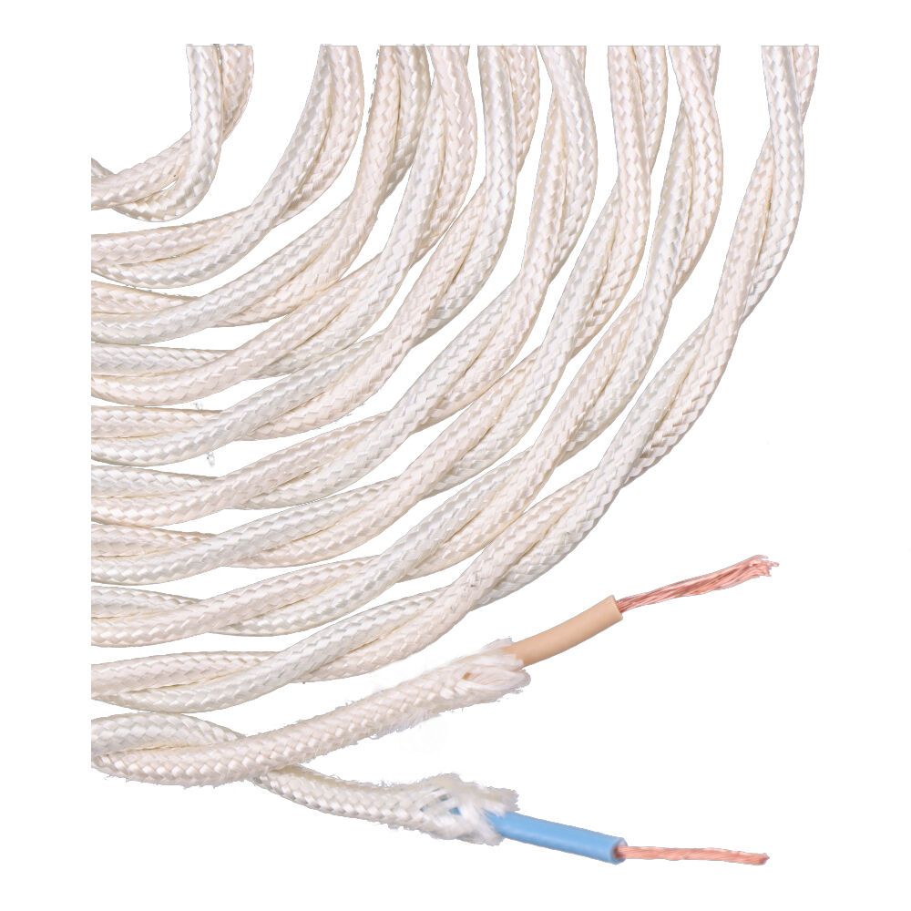 Carretel de cabo têxtil trançado H03VV-F 2 x 0,75 mm² bege, 5 m - Image 2