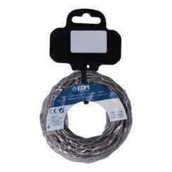 Carretel de cabo têxtil trançado H03VV-F 2 x 0,75 mm² cinzento escuro, 5 m
