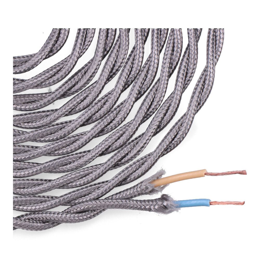 Carretel de cabo têxtil trançado H03VV-F 2 x 0,75 mm² cinzento escuro, 5 m - Image 2