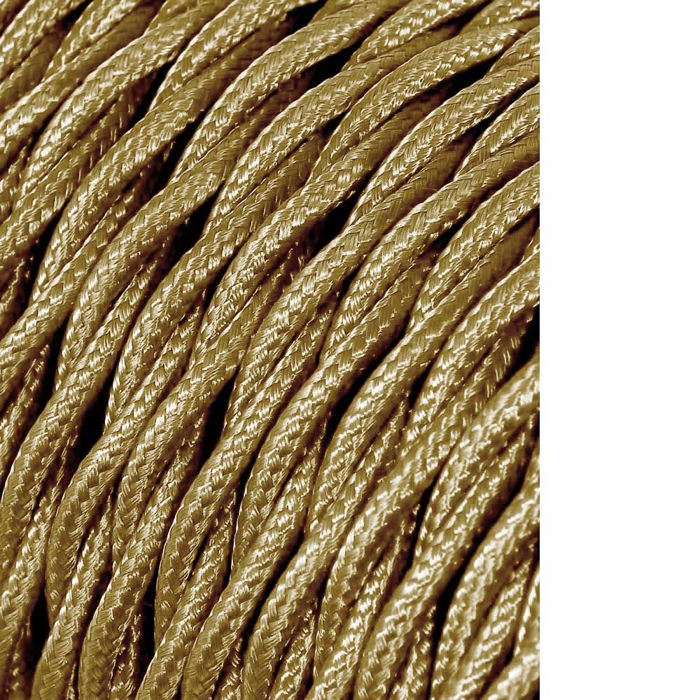 Carretel de cabo têxtil trançado H03VV-F 2 x 0,75 mm² ouro, 5 m