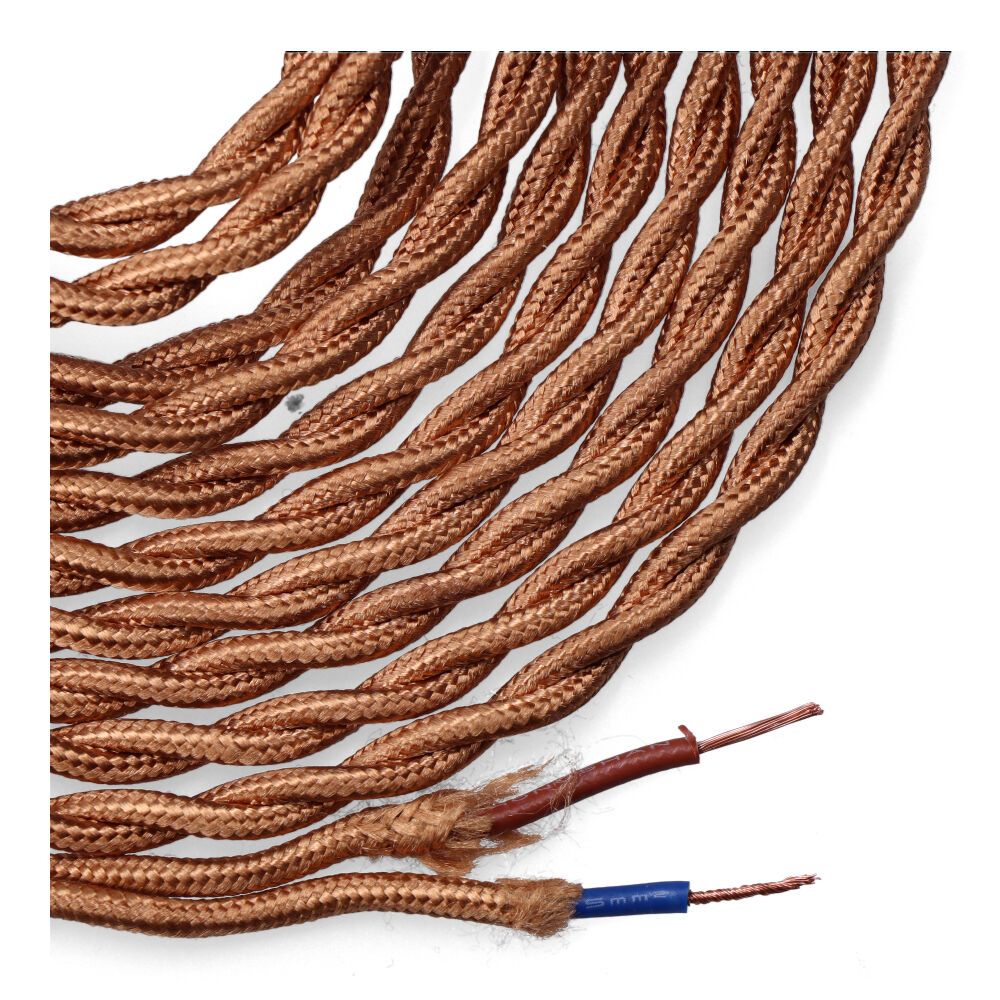 Carretel de cabo têxtil trançado H03VV-F 2 x 0,75 mm² ouro, 5 m - Image 2