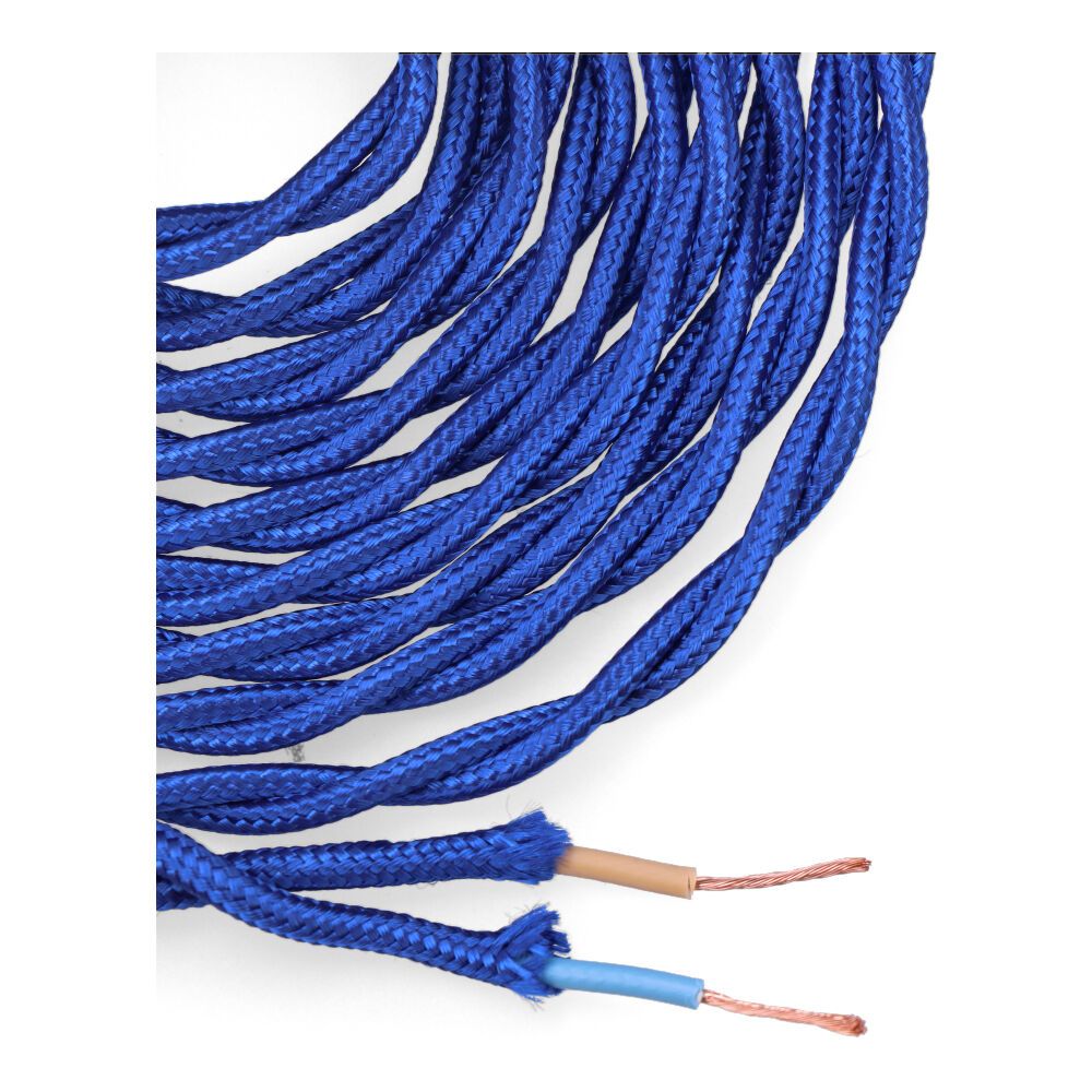 Carretel de cabo têxtil trançado H03VV-F 2 x 0,75 mm² azul, 5 m - Image 2