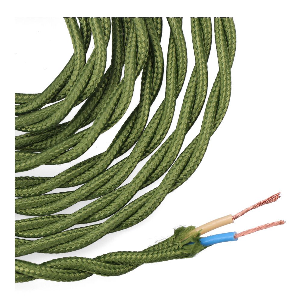 Carretel de cabo têxtil trançado H03VV-F 2 x 0,75 mm² verde, 5 m - Image 2