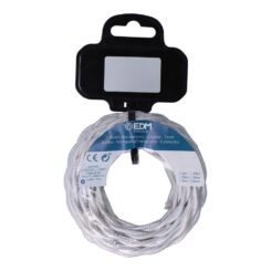 Carretel de cabo têxtil trançado H03VV-F 2 x 0,75 mm² cinza prata, 5 m