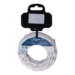 Carretel de cabo têxtil trançado H03VV-F 2 x 0,75 mm² branco, 5 m