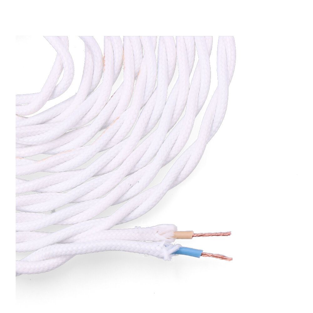 Carretel de cabo têxtil trançado H03VV-F 2 x 0,75 mm² branco, 5 m - Image 2