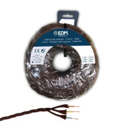 Carretel de cabo paralelo têxtil trançado H05VV-F 3 g 1,50 mm² castanho, 5 m