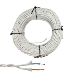 EDM Cabo paralelo têxtil trançado h07v-k 2 x 2,50 mm² branco euro/m