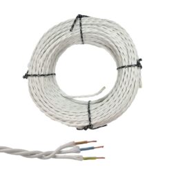 EDM Cabo paralelo têxtil trançado h07v-k 3 g 2,50 mm² branco euro/m