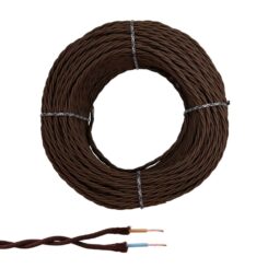 EDM Cabo paralelo têxtil trançado h05vv-f 2 x 1,50 mm² marrom euro/m