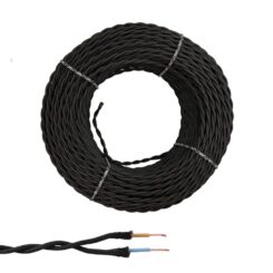EDM Cabo paralelo têxtil trançado h05vv-f 2 x 1,50 mm² preto euro/m