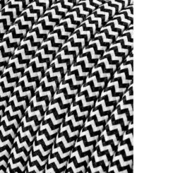 Carretel de cabo cordão tubular H03VV-F 2 x 0,75 mm² listrado branco/preto, 25 m euro/m