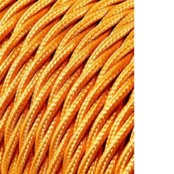 EDM Enrolador de cabo têxtil trançado h03vv-f 2 x 0,75 mm² ouro escuro, 25 m
