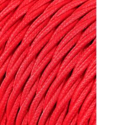 EDM Enrolador de cabo têxtil trançado h03vv-f 2 x 0,75 mm² vermelho, 25 m