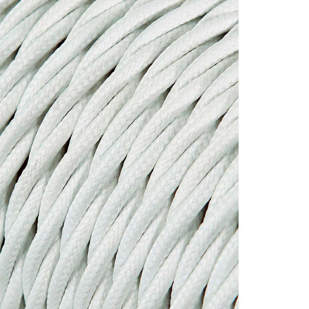 Carretel de cabo têxtil trançado H03VV-F 2 x 0,75 mm² branco, 25 m