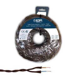 Carretel de cabo paralelo têxtil trançado H05V-K 2 x 1,00 mm² castanho, 25 m