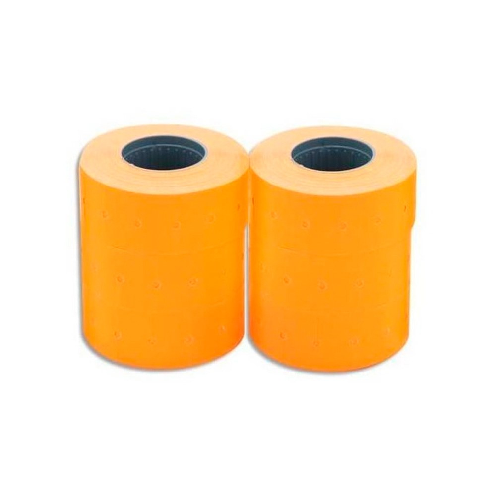 Etiquetas de preços laranjas, removíveis, 26 x 16 mm, sinusoidais, 6 rolos x 1000 un