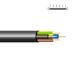 SEDILES Mangueira tubular h05vv-f 4 g 1,00 mm², preta euro/m