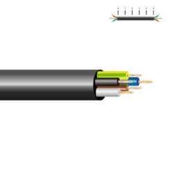 SEDILES Mangueira tubular h05vv-f 6 g 1,00 mm² preta euro/m
