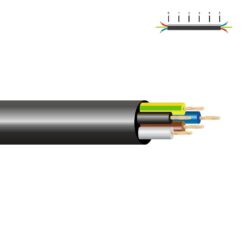 SEDILES Mangueira tubular h05vv-f 7 g 1,00 mm² preta euro/m